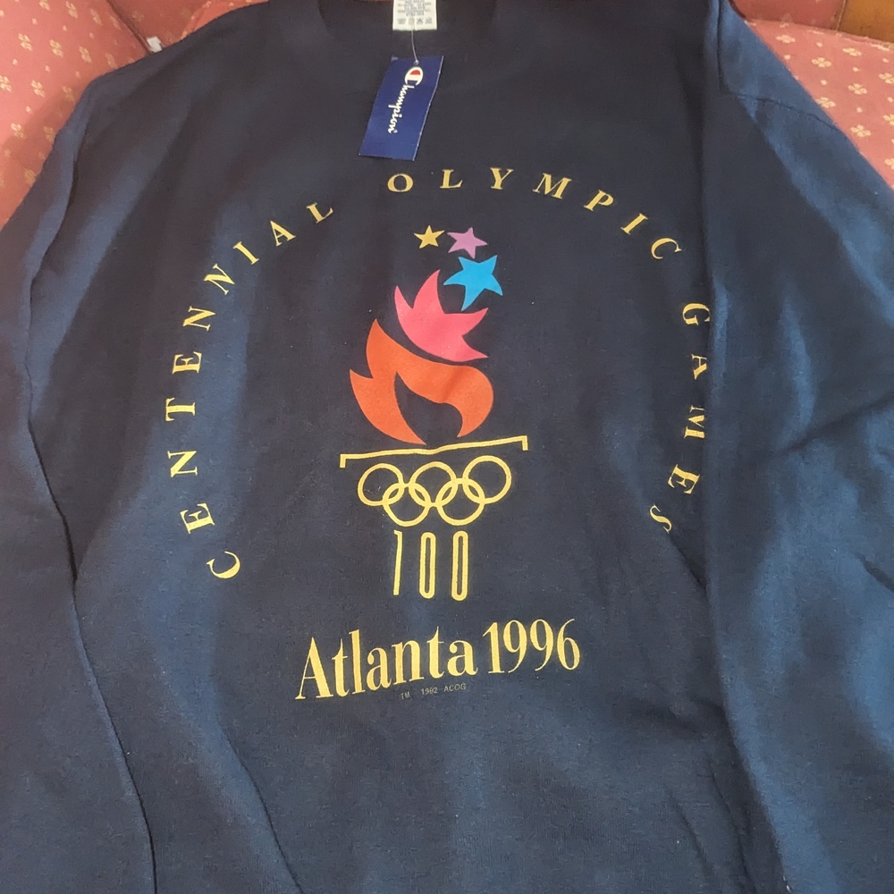 Vintage NWT Champion Men's Navy Centennial Olympic Games Sweatshirt XL  USA Made